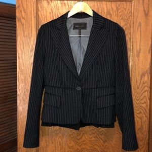 BCBGMaxAzria pinstripe peplum Blazer black small